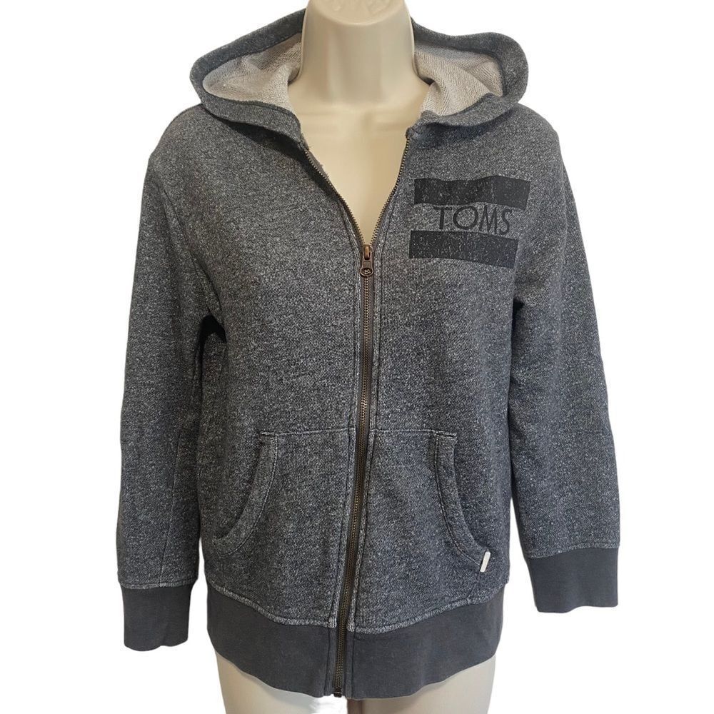 TOMS Gray Zip up Hooded Sweatshirt Jacket